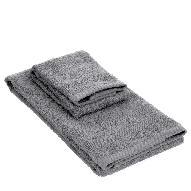 baroni-home-afrodite-lot-2-serviettes-coton-gris-55x100-40x55cm image 1