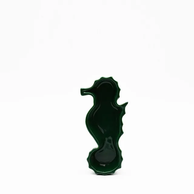 luisa-paix-o-vaisselle-portugaise-plat-hippocampe-vert-18-cm-c-ramique image 1