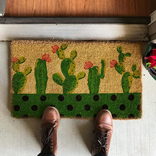baroni-home-tapis-paillasson-coco-cactus-vert-pois-70x40 image 8