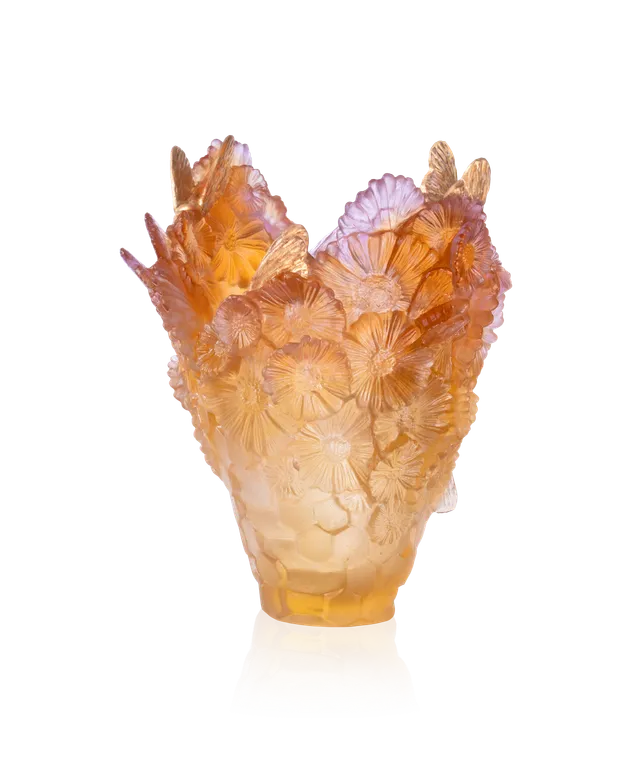 daum-or-d-abeille-vase-grand-mod-le-feuille-d-or-125ex image 1