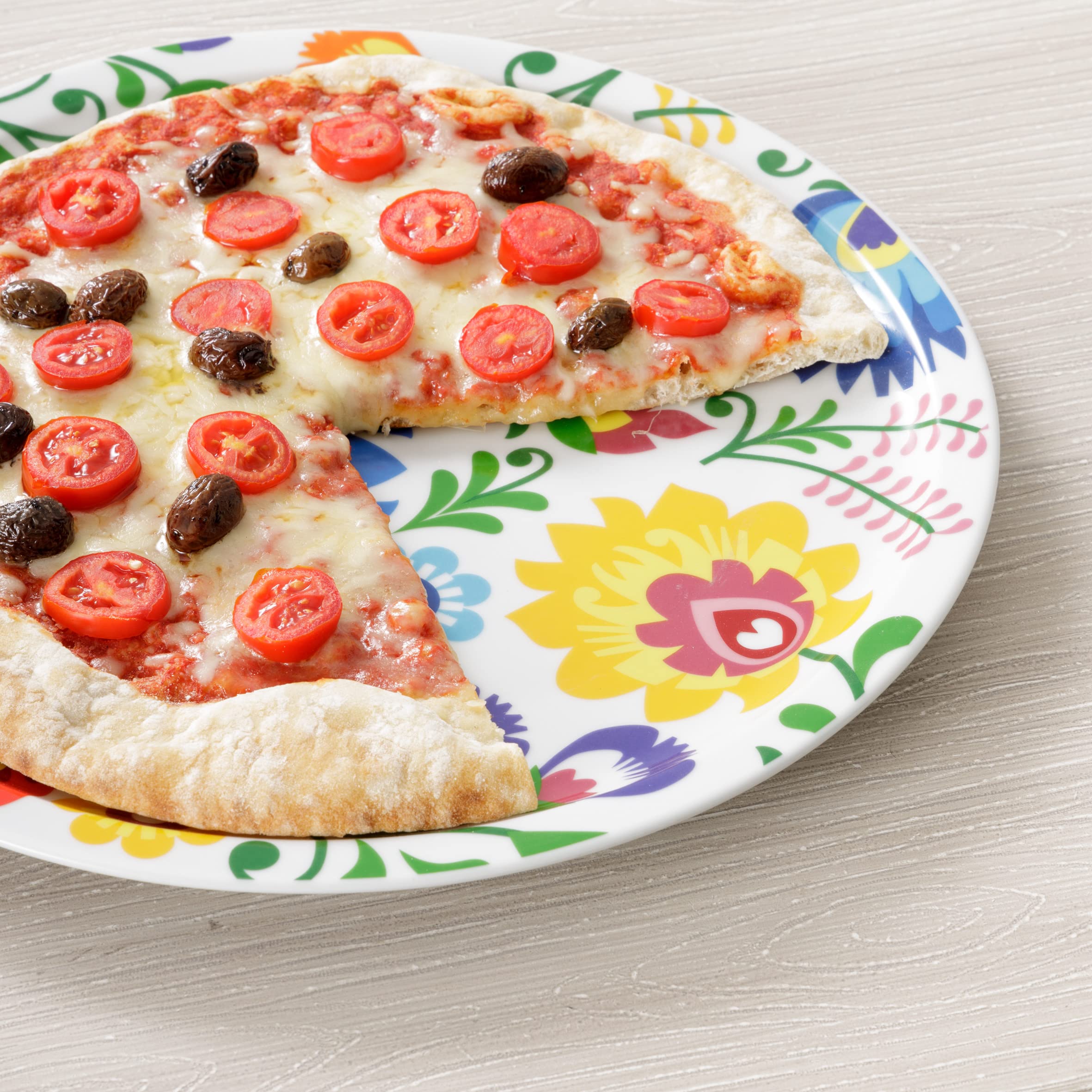 baroni-home-cucina-lot-4-assiettes-pizza-fleurs-porcelaine-31-cm image 4