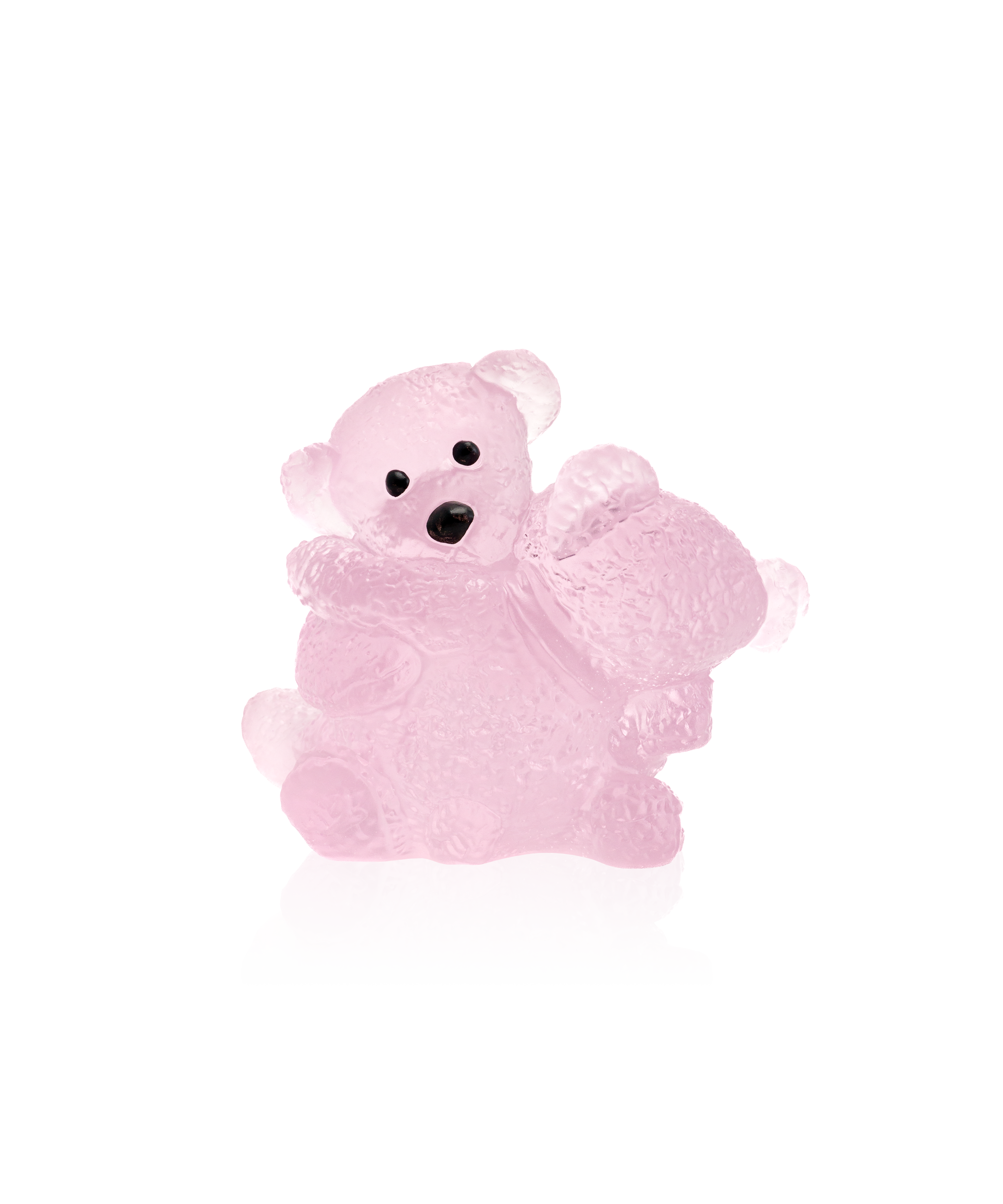 daum-doudours-twins-sculpture-ours-cristal-rose-375ex image 1