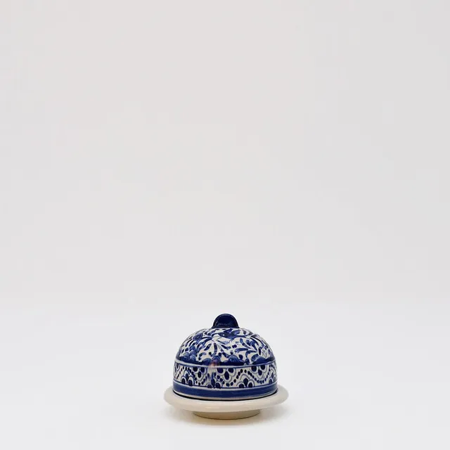 luisa-paix-o-vaisselle-portugaise-petit-beurrier-c-ramique-coimbra-bleu image 1
