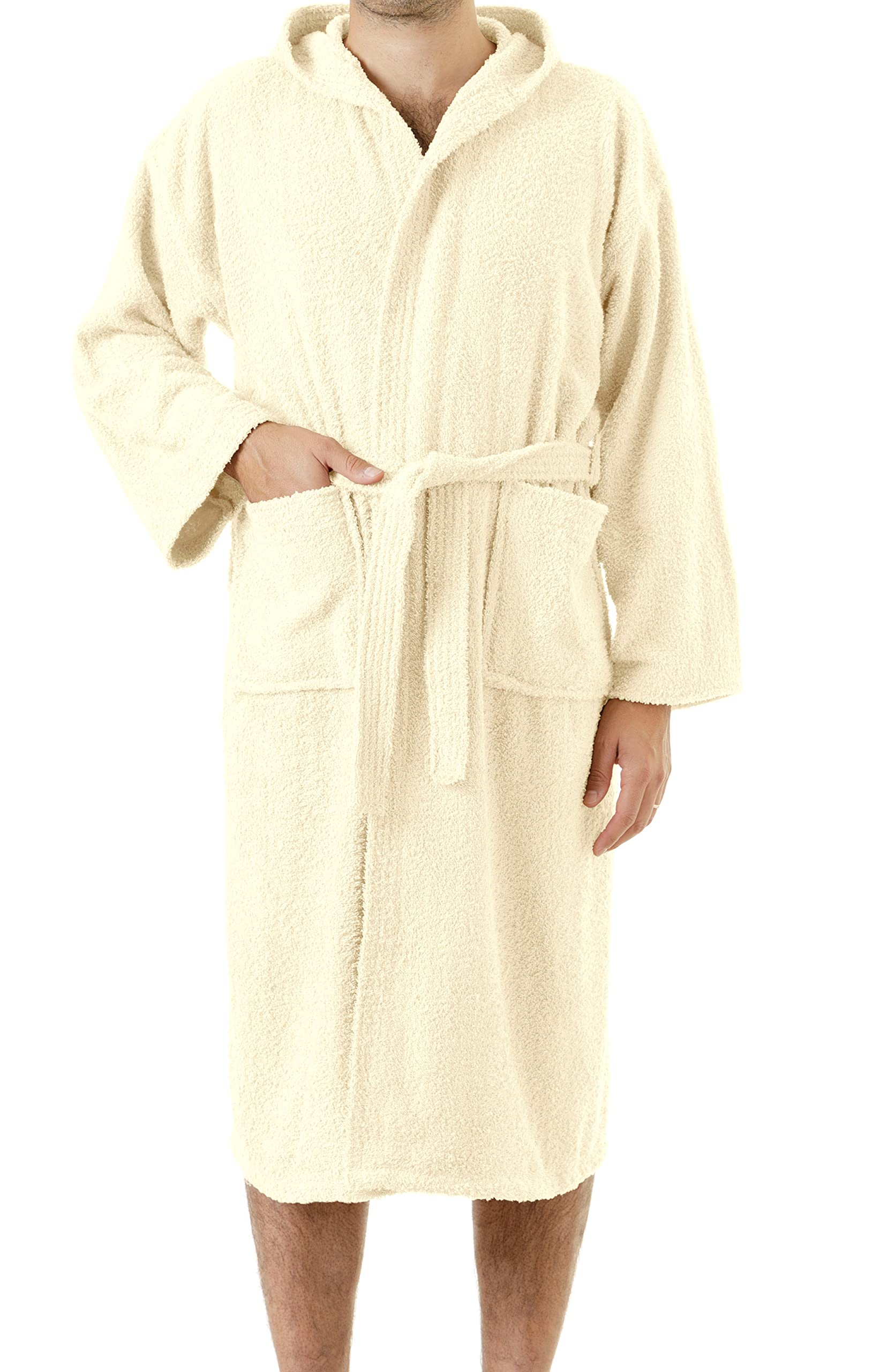 baroni-home-peignoir-capuche-coton-cr-me-taille-m image 2