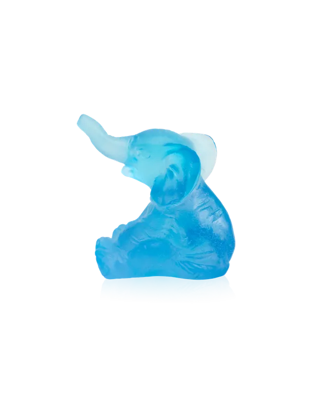 daum-univers-animalier-mini-l-phant-statue-bleu image 1