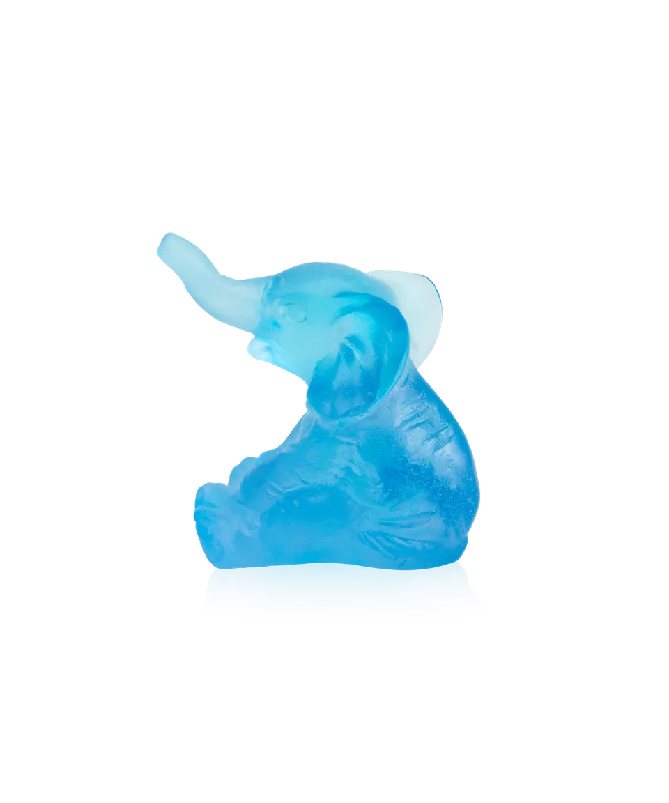 daum-univers-animalier-mini-l-phant-statue-bleu image 1