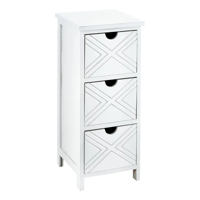 baroni-home-mobili-table-de-chevet-bois-3-tiroirs-25x25x60-cm image 1