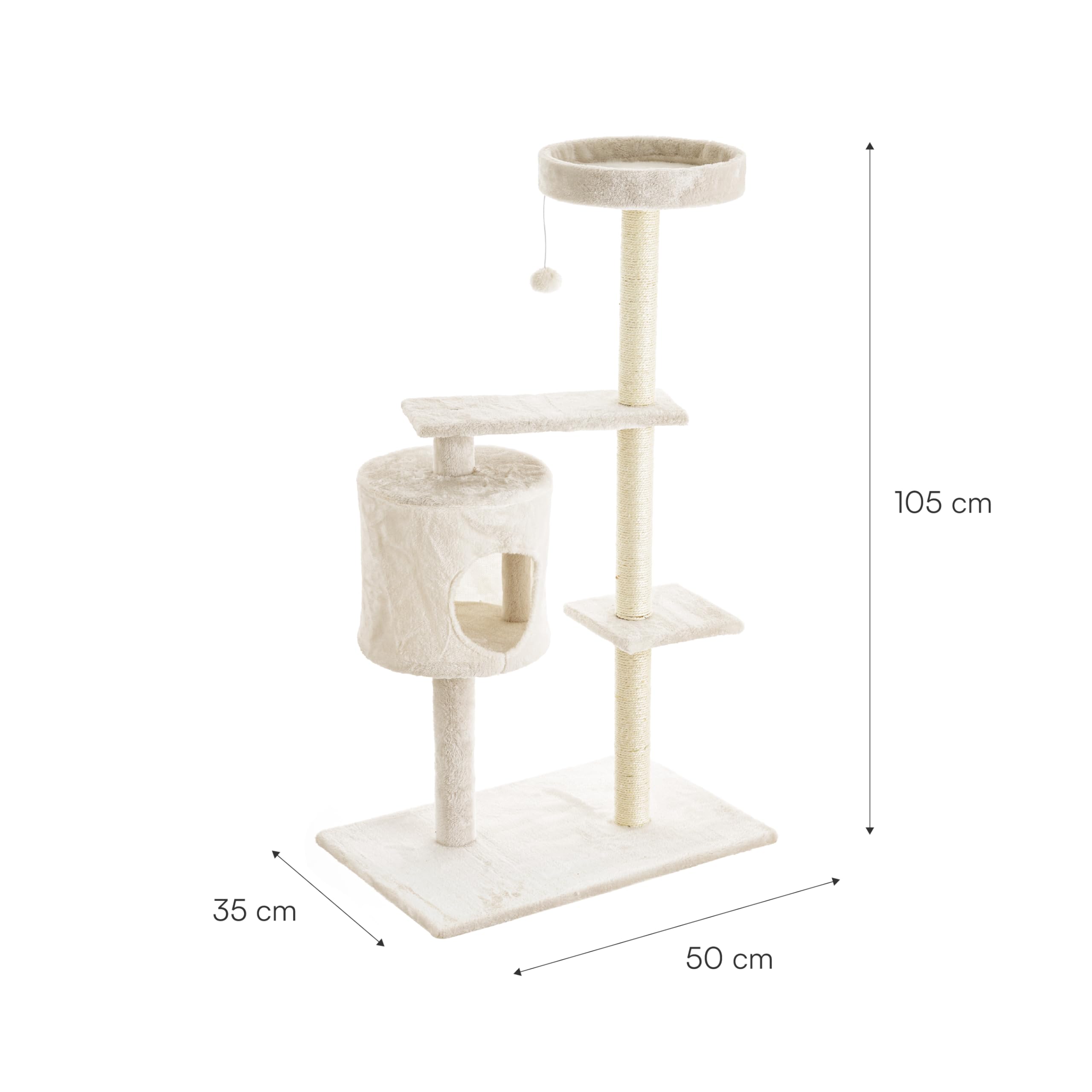 baroni-home-arbre-chat-cr-me-2-tages-niche-122-cm image 2