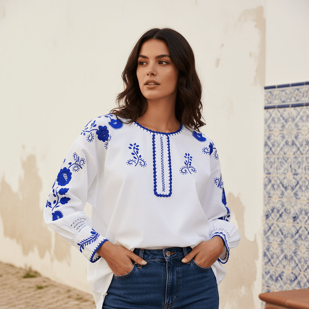 luisa-paix-o-viana-blouse-brod-e-main-bleu-cobalt image 2