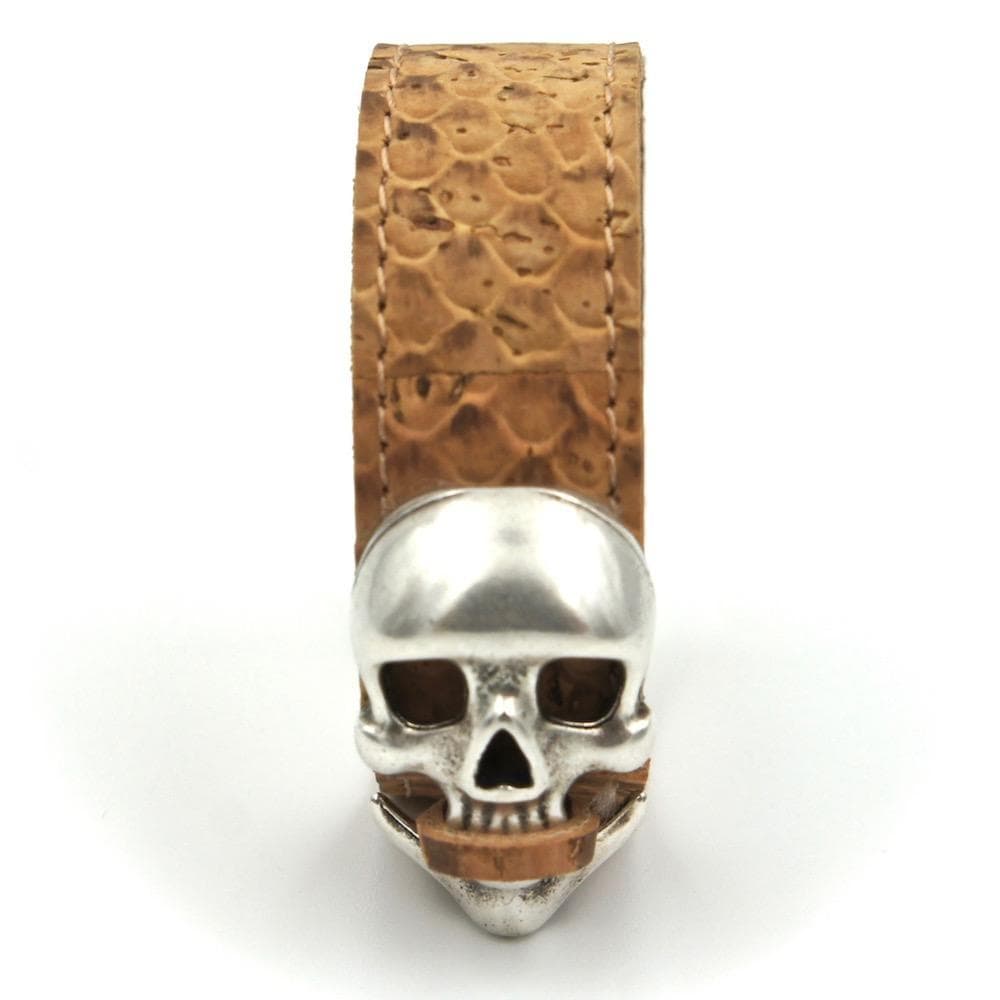 luisa-paix-o-bracelet-li-ge-beige-skull-t-te-de-mort-16cm image 2