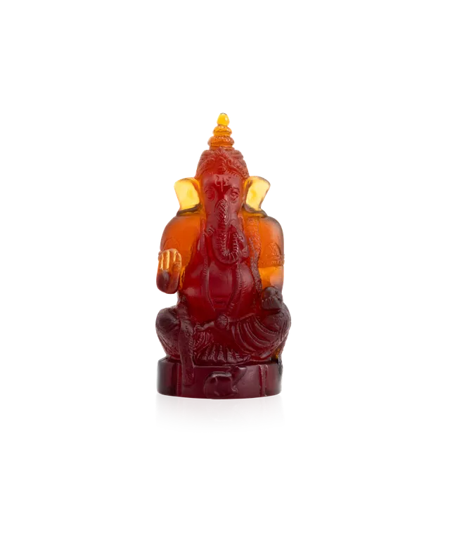 daum-art-cristal-ganesha-statuette-ambre-fonc-cristal image 1