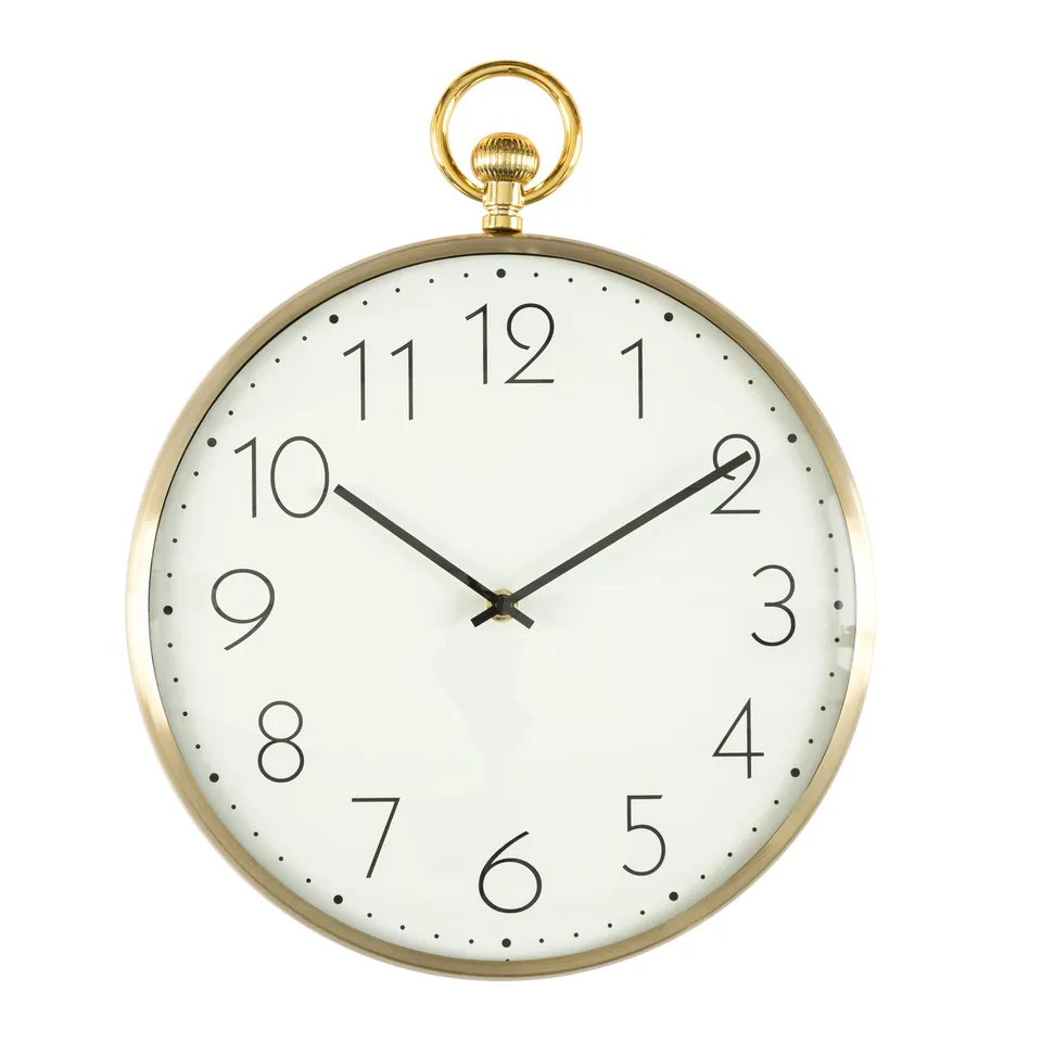 baroni-home-orologi-horloge-murale-pvc-chiffres-or-32x39-cm image 1
