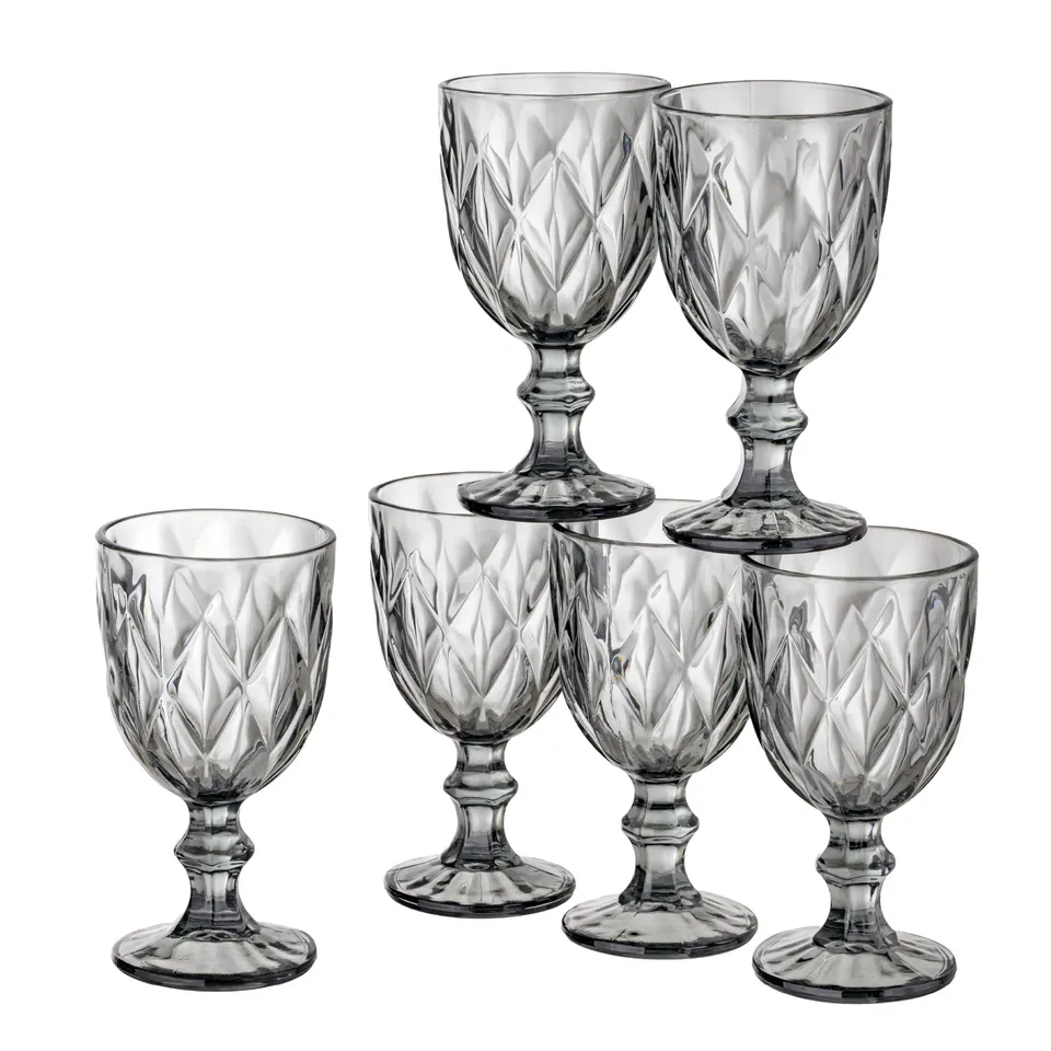 baroni-home-cucina-lot-6-verres-diamant-fum-25-cl image 1