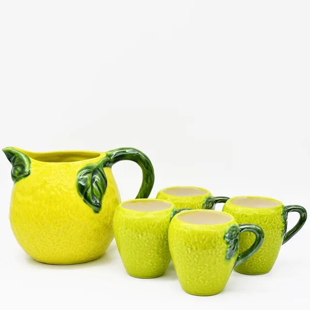 luisa-paix-o-vaisselle-portugaise-service-limonade-c-ramique-citron-5-pi-ces image 1