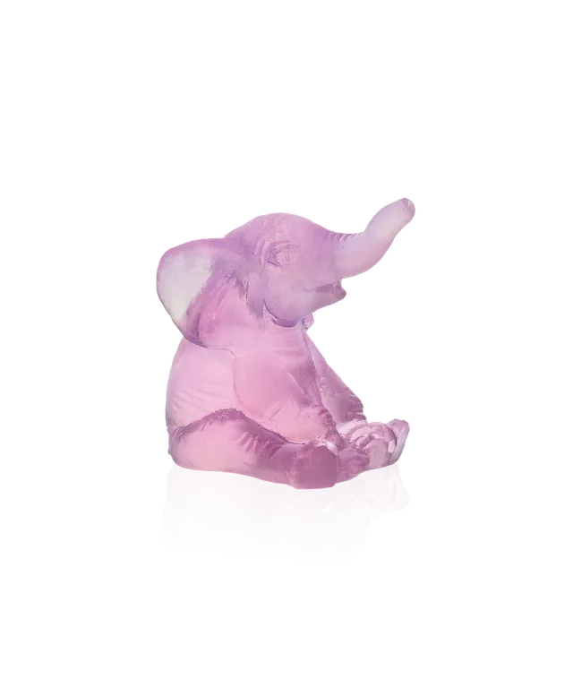 daum-univers-animalier-mini-l-phant-sculpture-rose-p-te-de-verre image 1