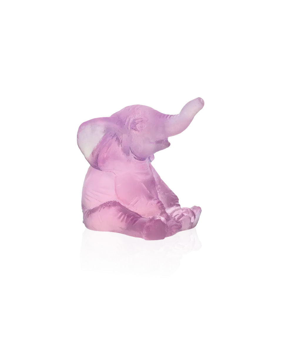 daum-univers-animalier-mini-l-phant-sculpture-rose-p-te-de-verre image 1