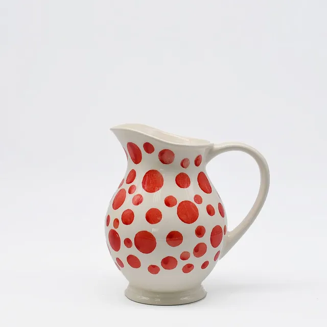luisa-paix-o-pichet-pois-c-ramique-rouge-18-cm-artisanal image 1