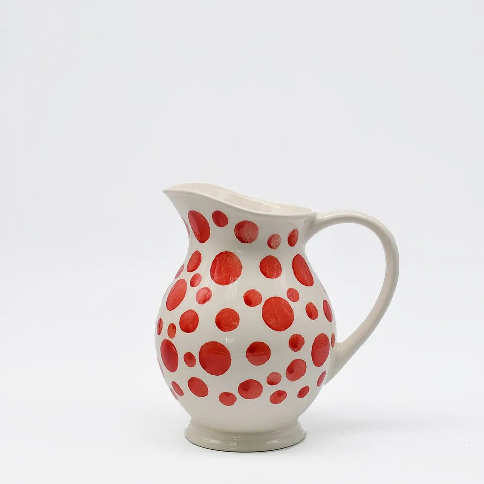 luisa-paix-o-pichet-pois-c-ramique-rouge-18-cm-artisanal image 1