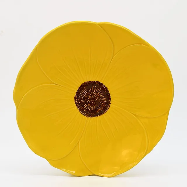 luisa-paix-o-papoila-assiette-c-ramique-jaune-27-cm image 1