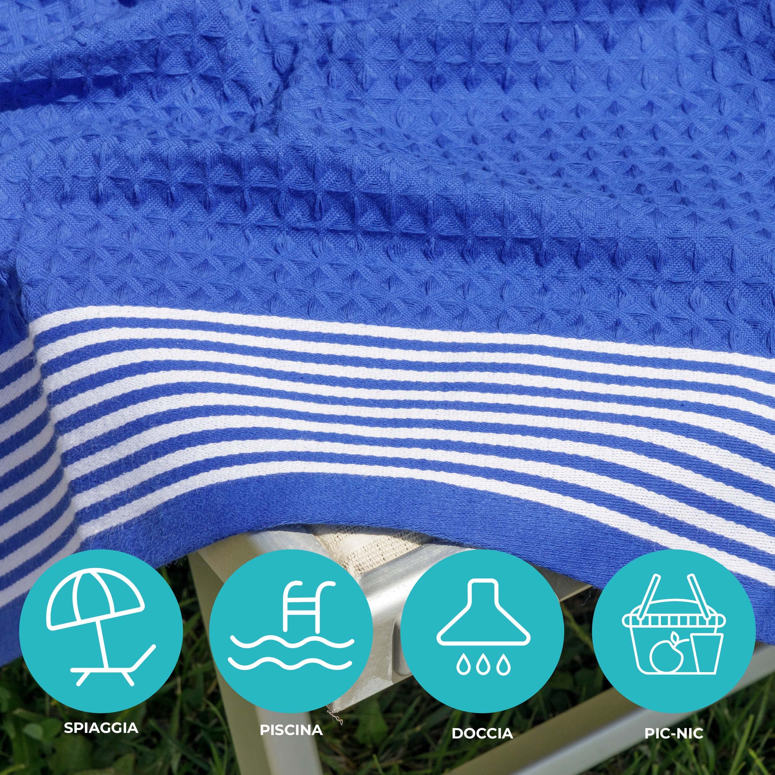baroni-home-outdoor-serviette-plage-nid-d-abeille-bleu-royal-90x160 image 4