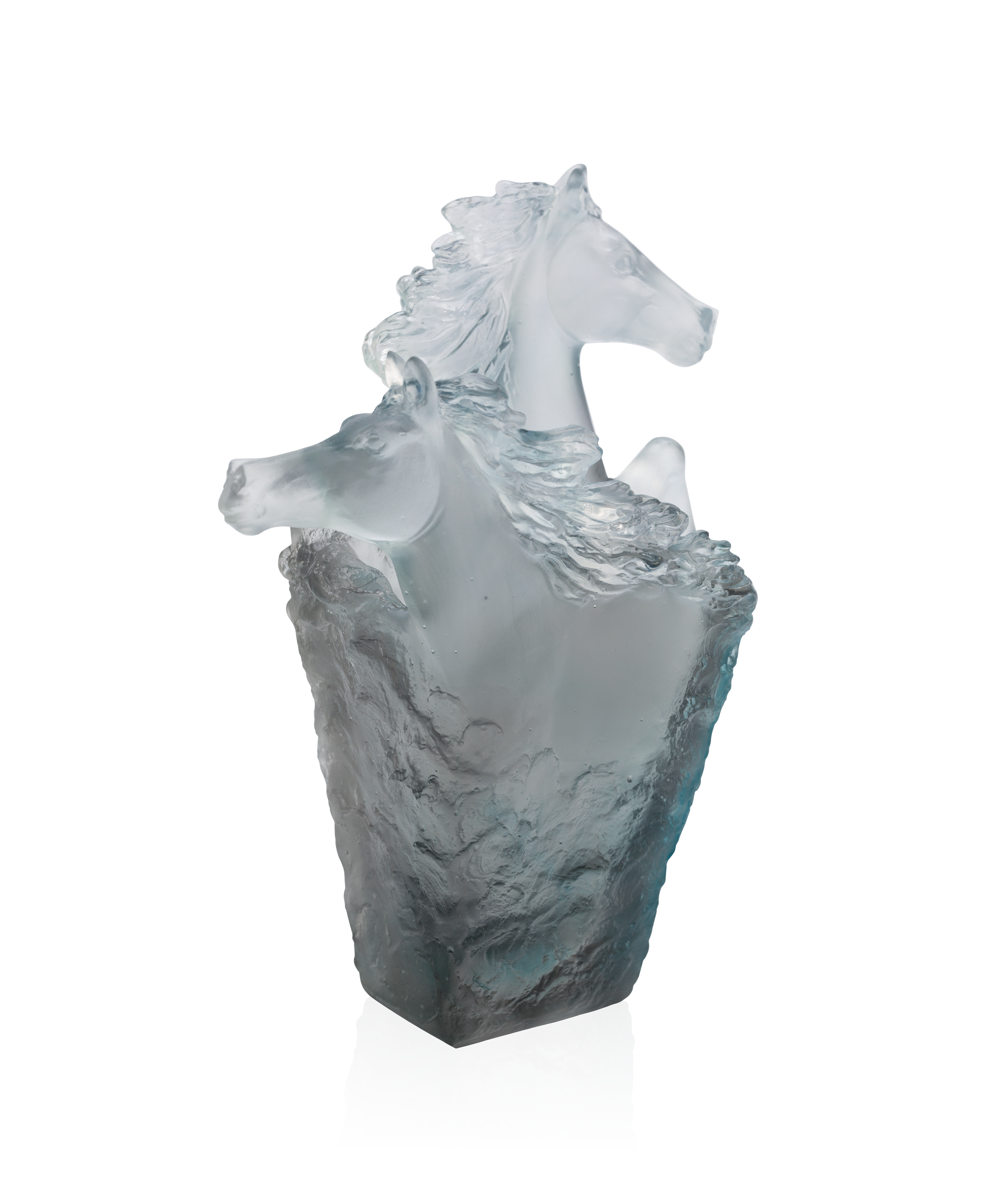 daum-cavalcade-porte-crayon-cristal-bleu-gris-cheval image 1
