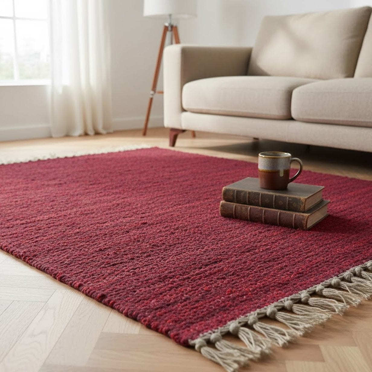 luisa-paix-o-tapis-artisanal-bordeaux-fibres-naturelles-lavable image 2