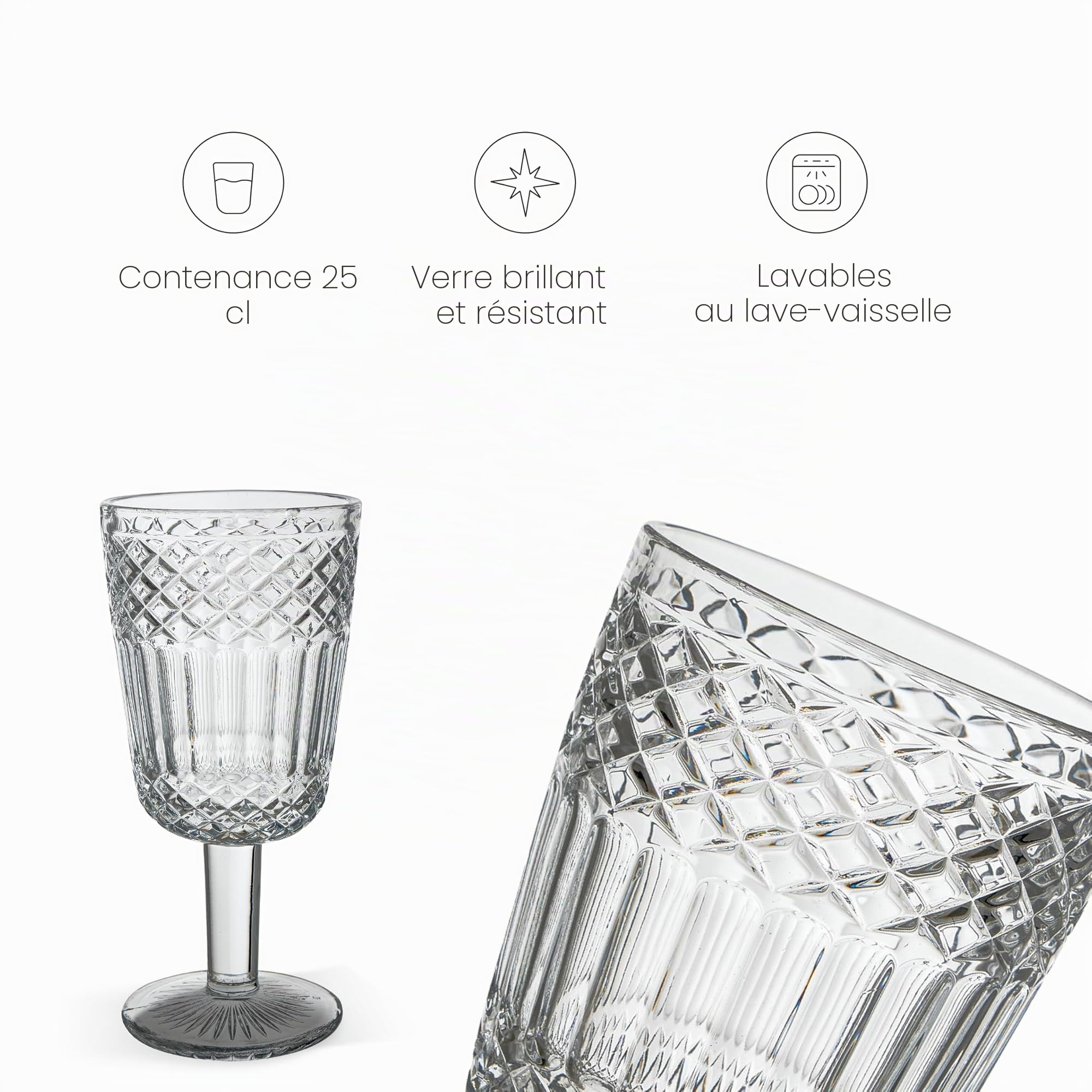 baroni-home-cucina-fl-te-verre-transparent-lot-de-6-25-cl image 4