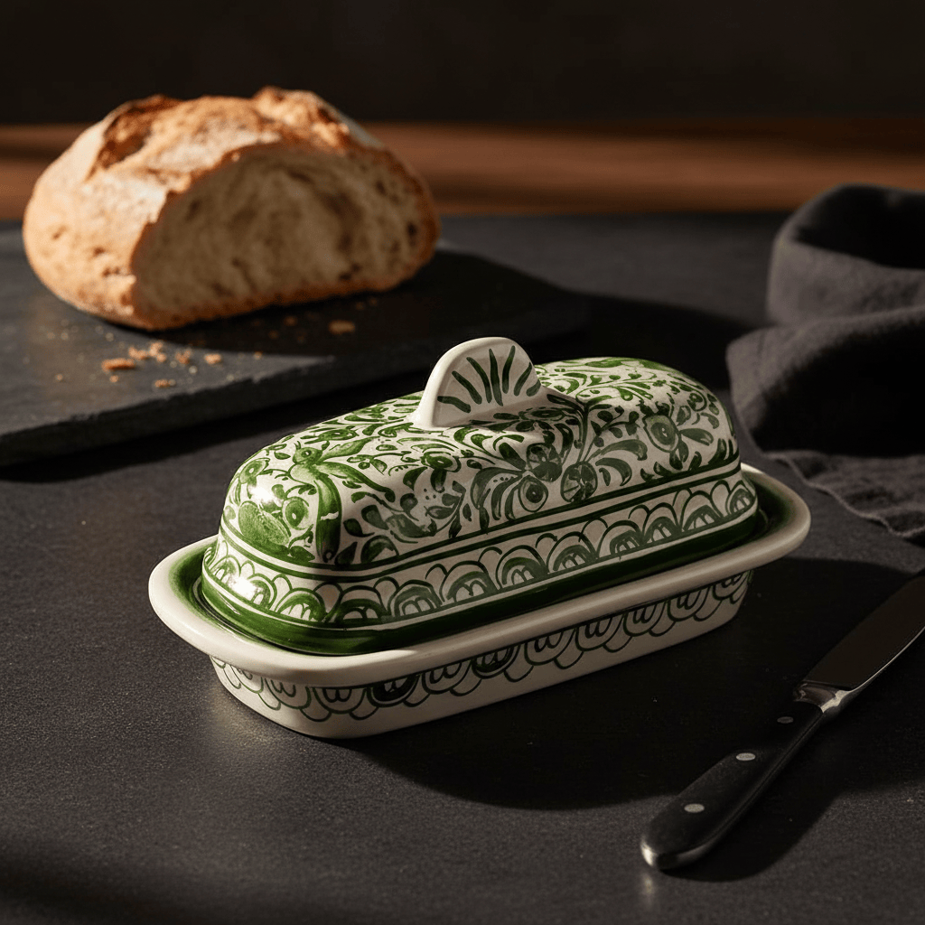 luisa-paix-o-vaisselle-beurrier-coimbra-vert-17-cm image 2