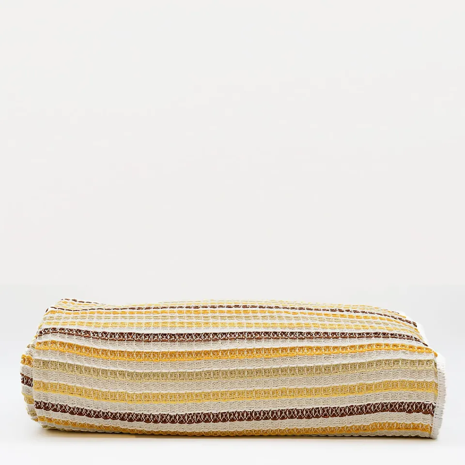 luisa-paix-o-plaid-couvre-lit-coton-jaune-240x200cm image 1