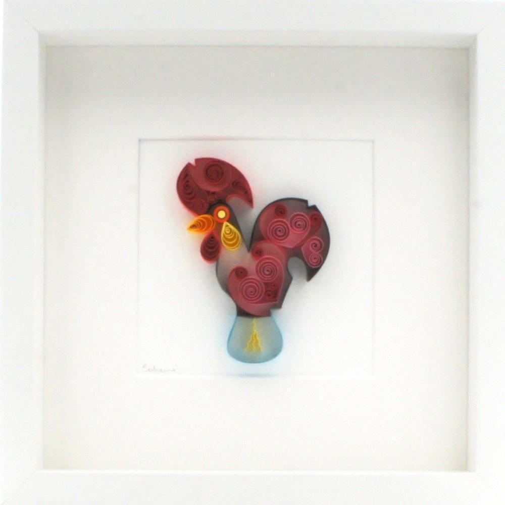 luisa-paix-o-coq-de-barcelos-tableau-paperolles-galo-25-cm image 3