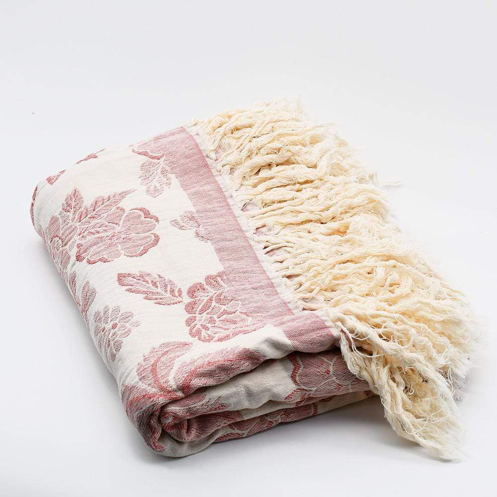 luisa-paix-o-plaid-franges-coton-170x120-cm-rose-floral image 2
