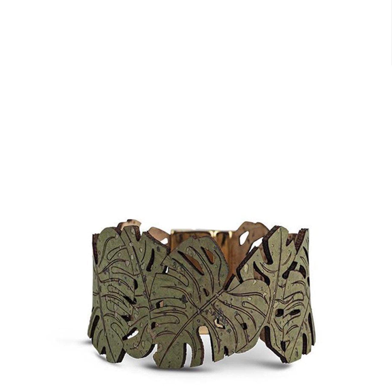 luisa-paix-o-tropic-bracelet-li-ge-vert-4cm image 1