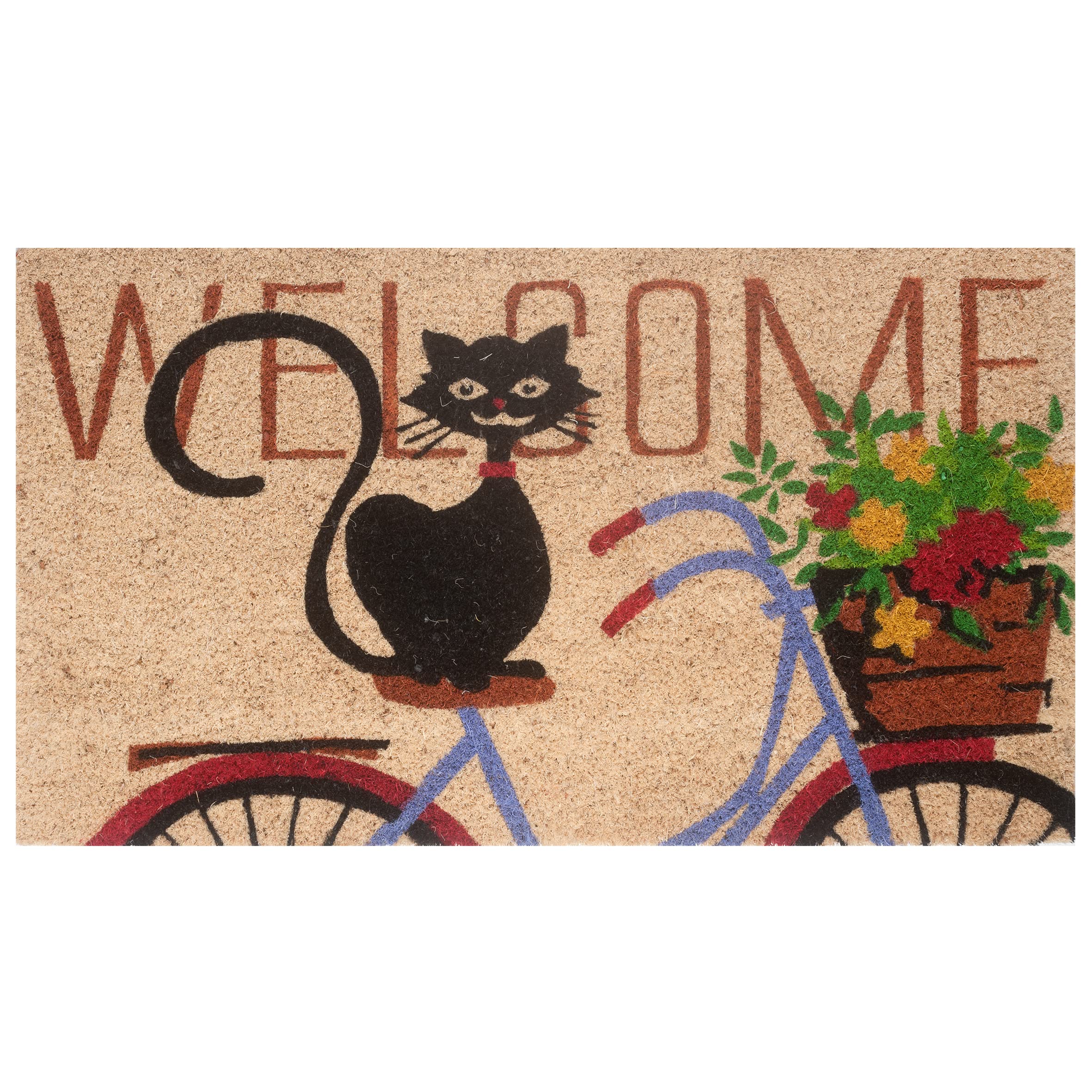 baroni-home-paillasson-coco-70x40-cm-chat-v-lo-welcome image 1