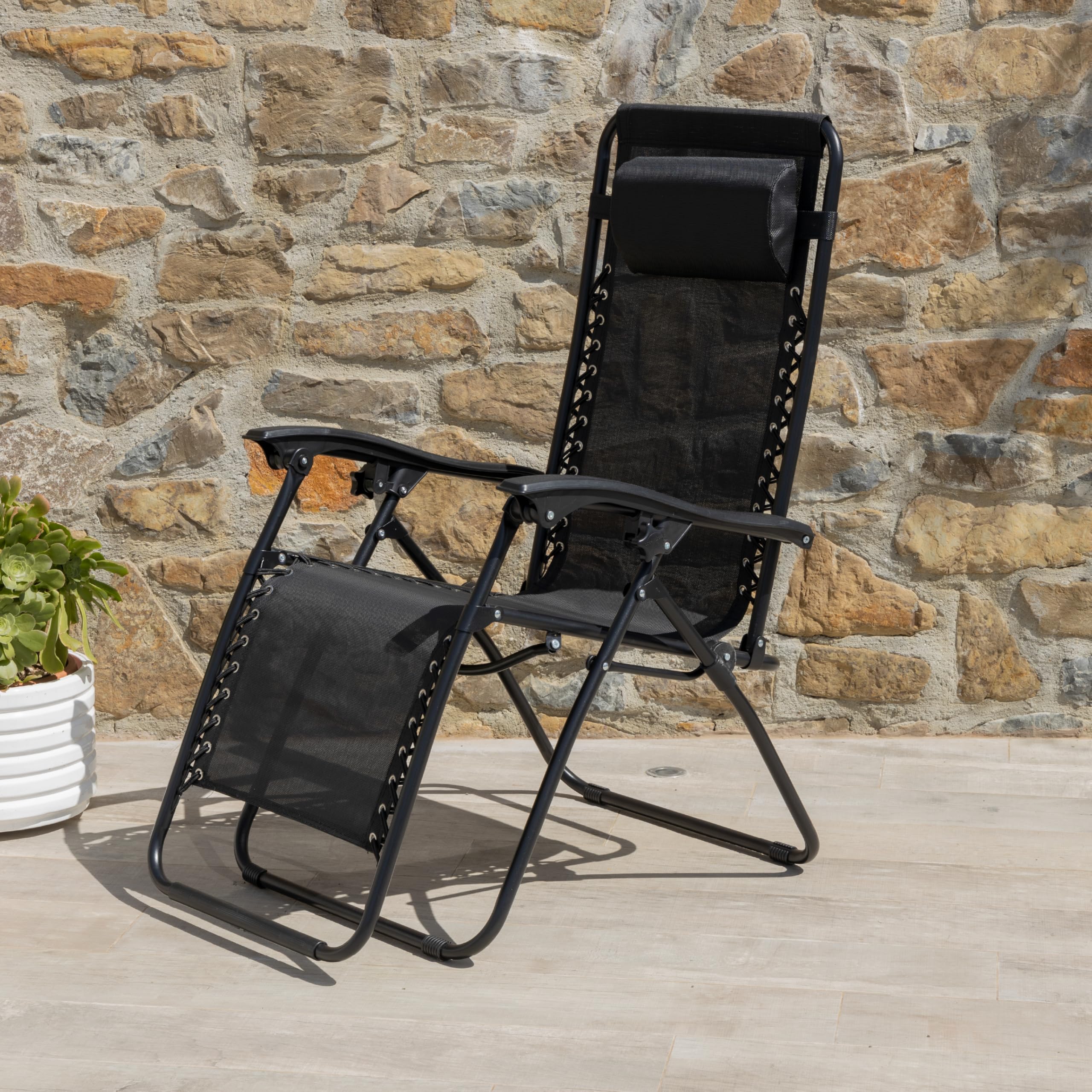baroni-home-outdoor-chaise-longue-zero-gravity-noire-165x65-cm image 2