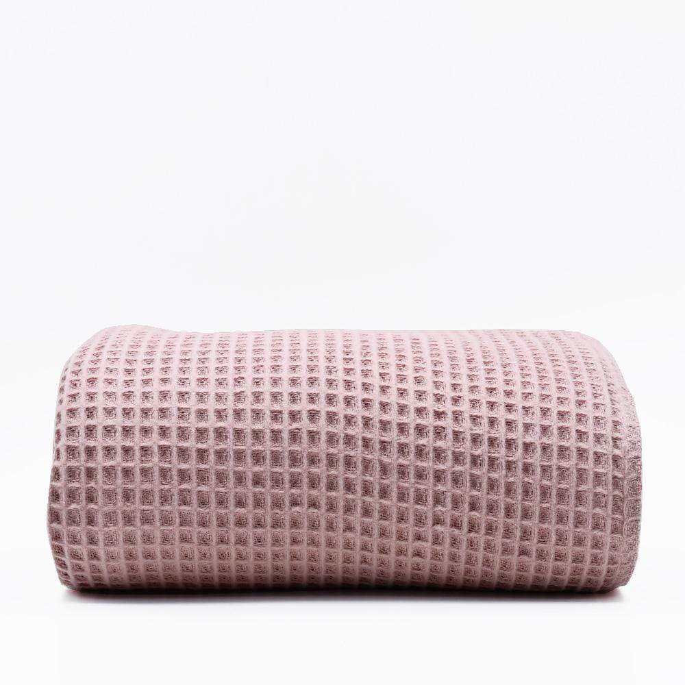 luisa-paix-o-plaid-coton-gaufr-rose-200x140-cm image 1