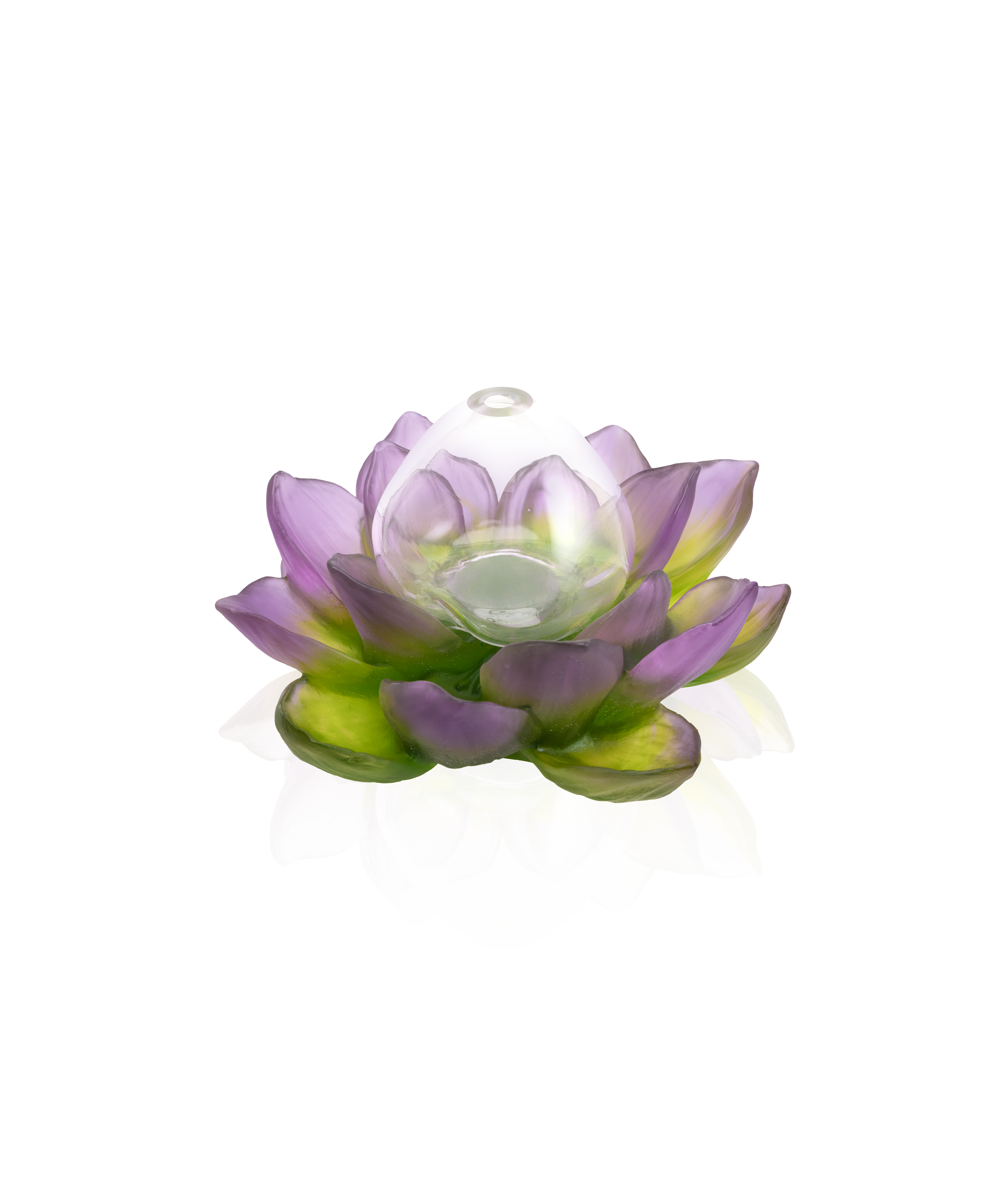 daum-jardin-de-lotus-soliflore-cristal-violet-vert image 1