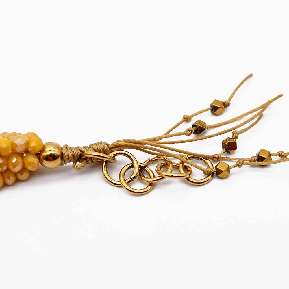 luisa-paix-o-bracelet-perles-de-verre-jaune-r-glable image 4