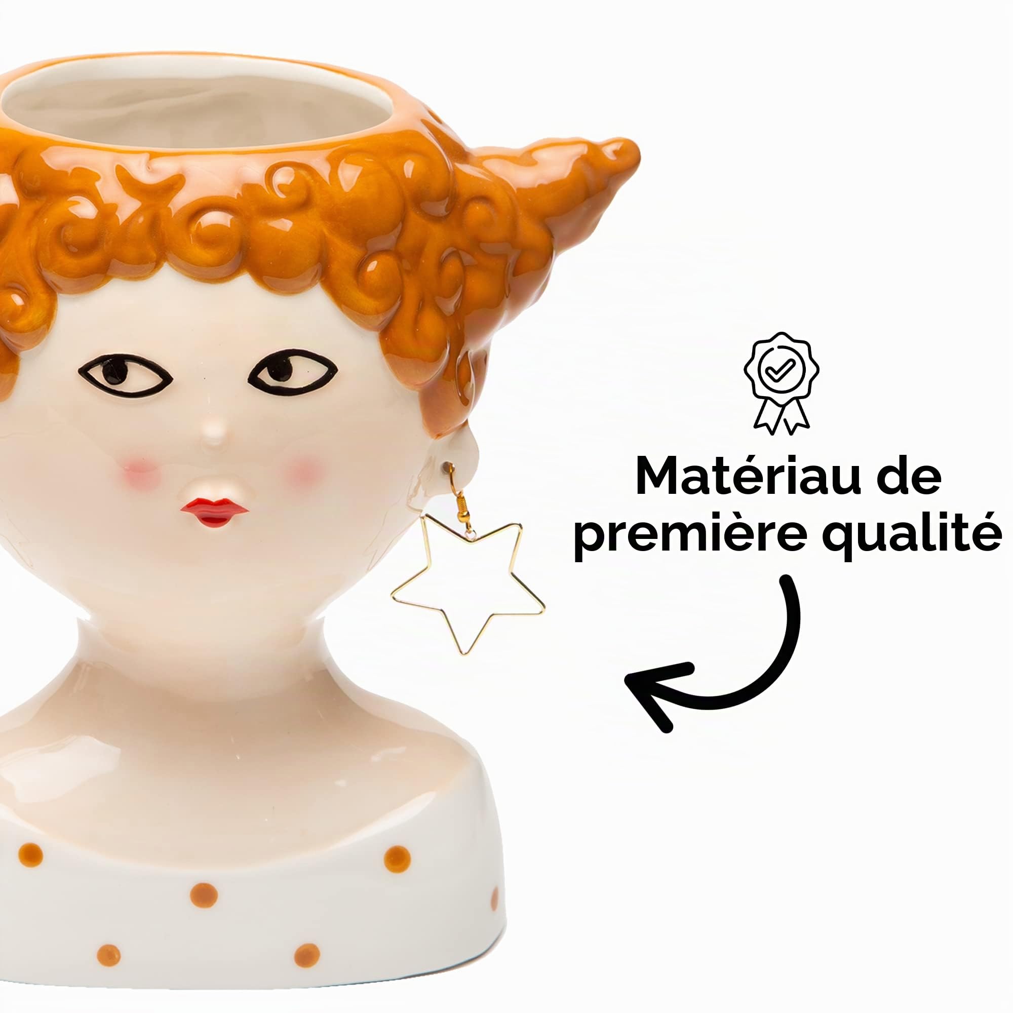 baroni-home-decorazioni-vase-c-ramique-fille-cheveux-rouges-21x13x20-cm image 6