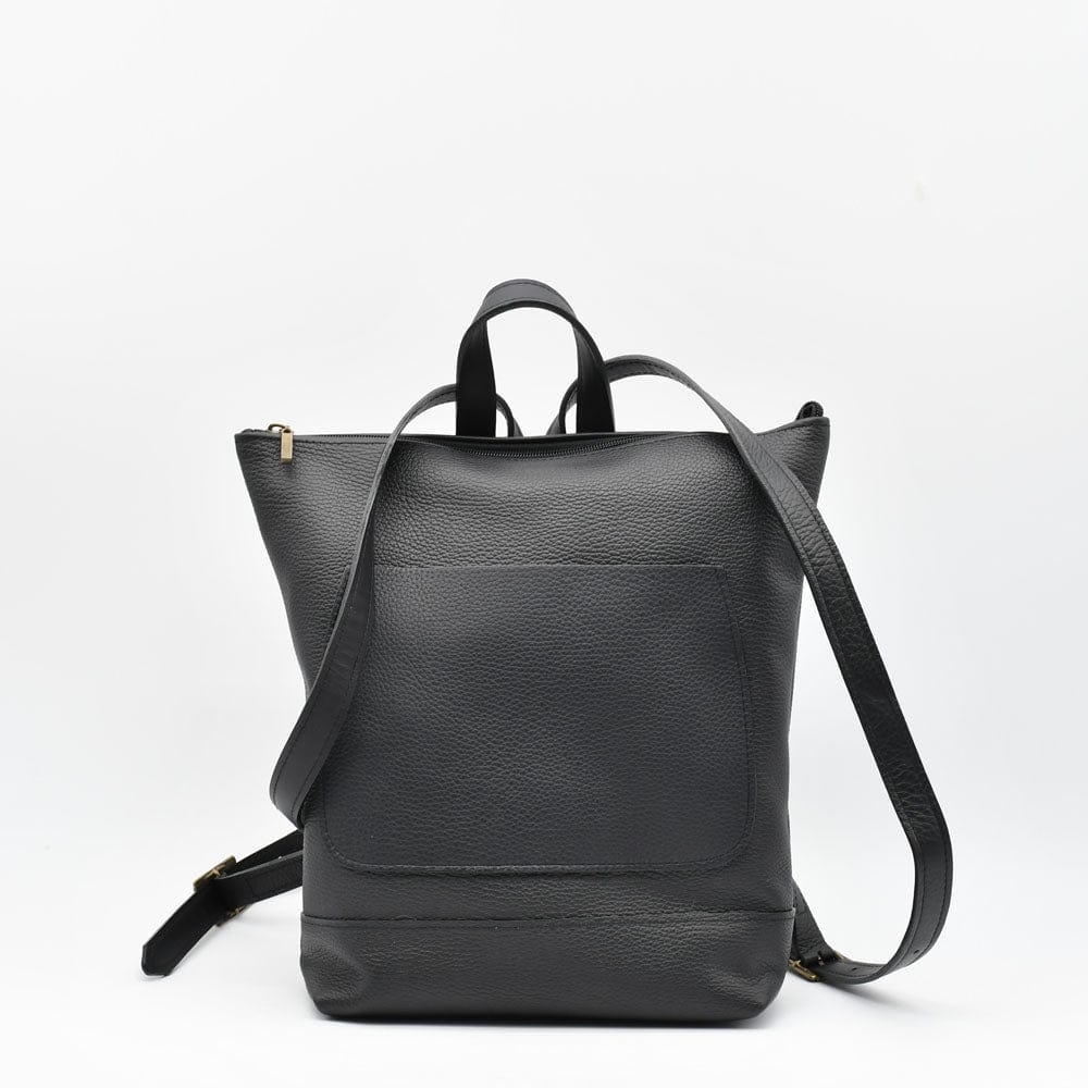 luisa-paix-o-sac-dos-cuir-grain-noir-doubl-coton image 1