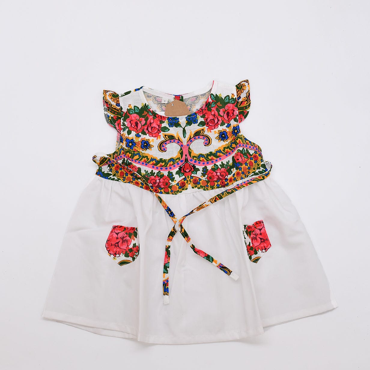 luisa-paix-o-viana-robe-enfant-coton-blanche-motifs image 1