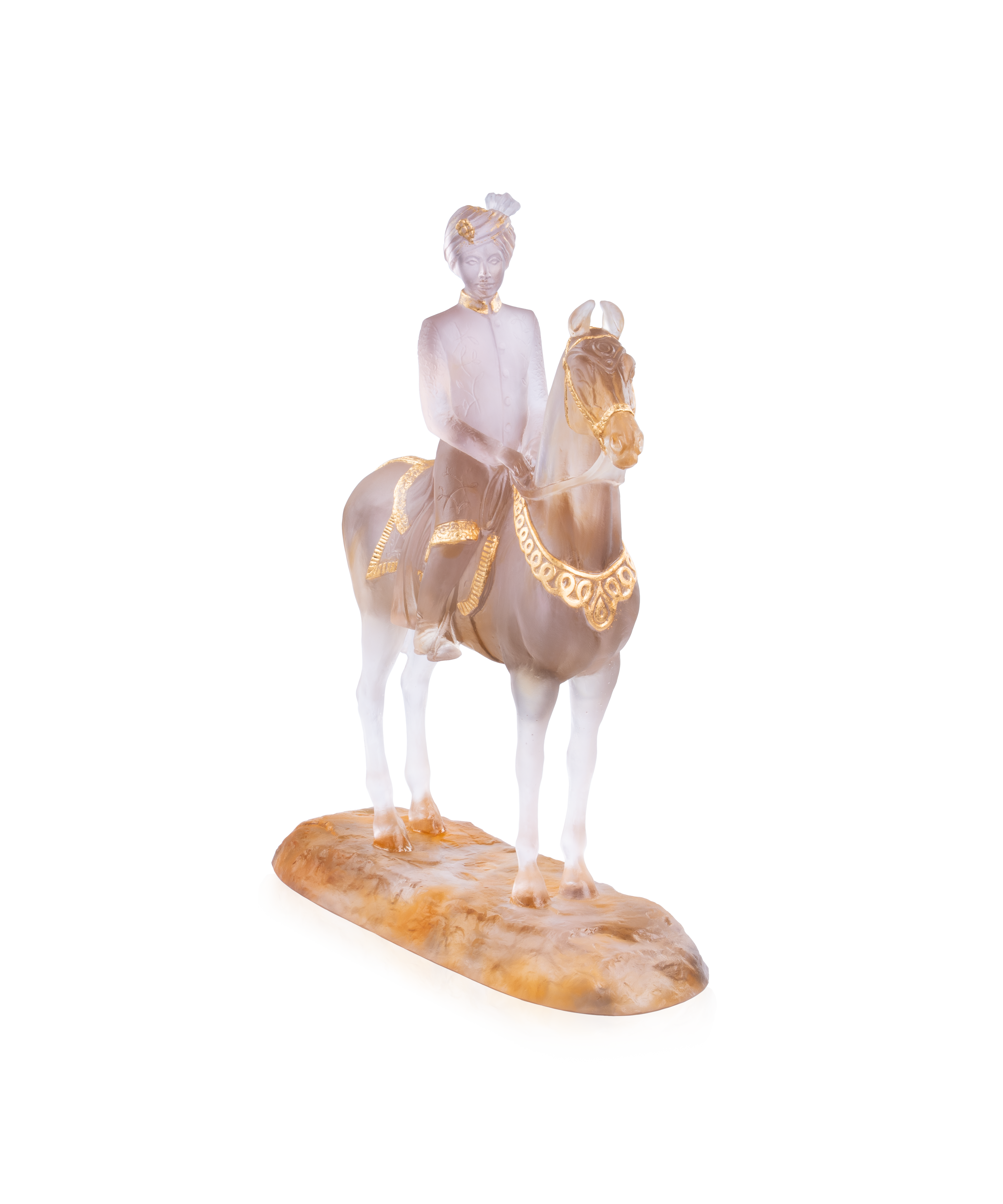 daum-cavalier-marwari-sculpture-cheval-cristal-dor-75ex image 3