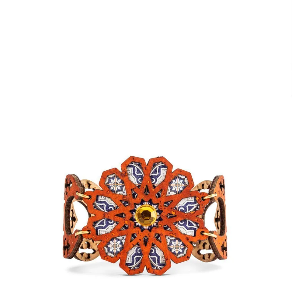 luisa-paix-o-bijoux-du-portugal-bracelet-li-ge-orange-azulejos image 1