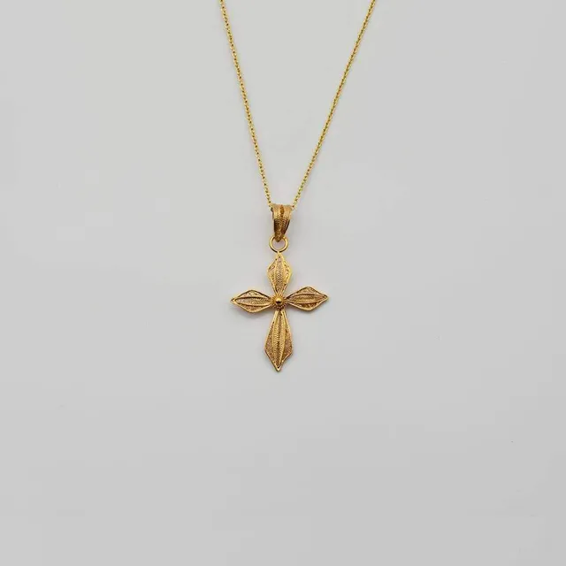 luisa-paix-o-cruz-pendentif-croix-filigrane-argent-dor image 1