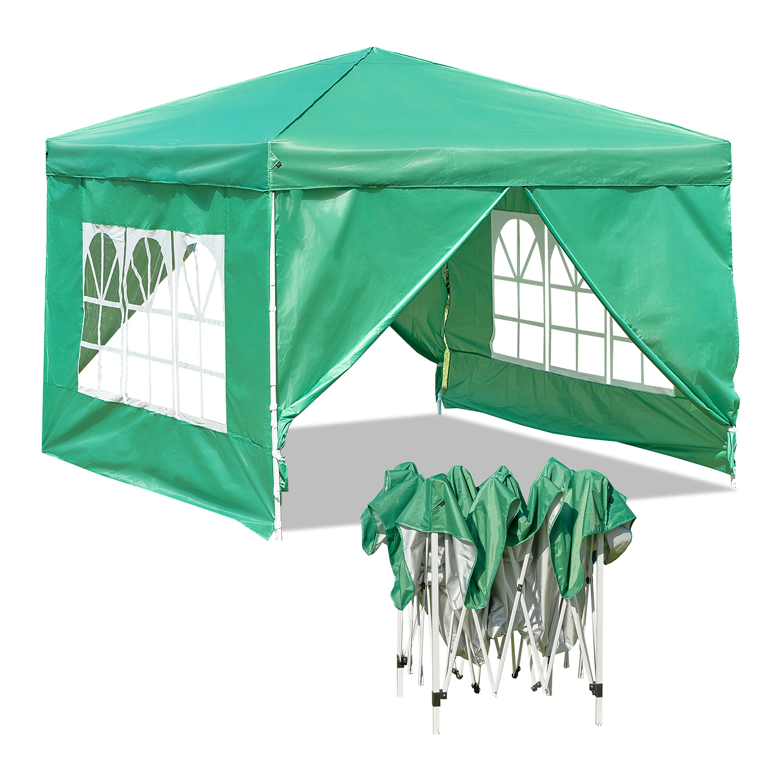 baroni-home-outdoor-tonnelle-de-jardin-blanche-3x3-m-pliable image 7