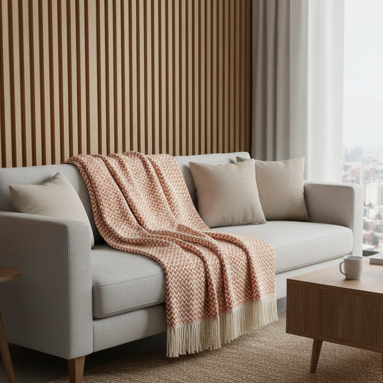 luisa-paix-o-ondas-plaid-coton-terracotta-180x130-frang image 2