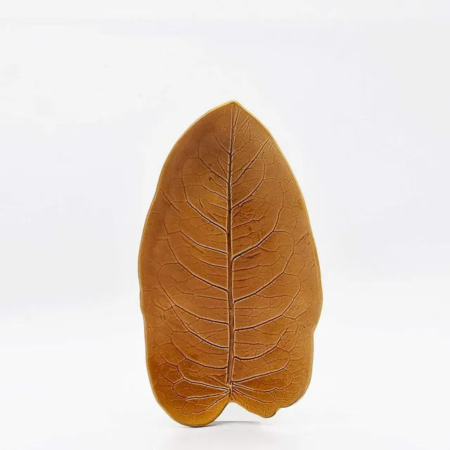 luisa-paix-o-rio-coupe-feuille-c-ramique-marron-27x15-cm image 1