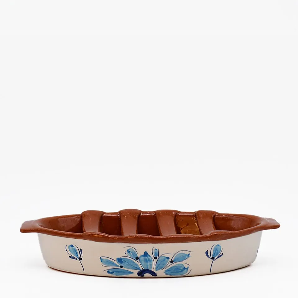 luisa-paix-o-grille-chouri-o-plat-turquoise-24x13cm-argile image 1