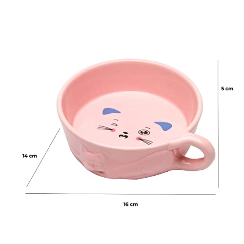 baroni-home-pet-bol-c-ramique-chat-rose-16x14x5-cm-acier image 5