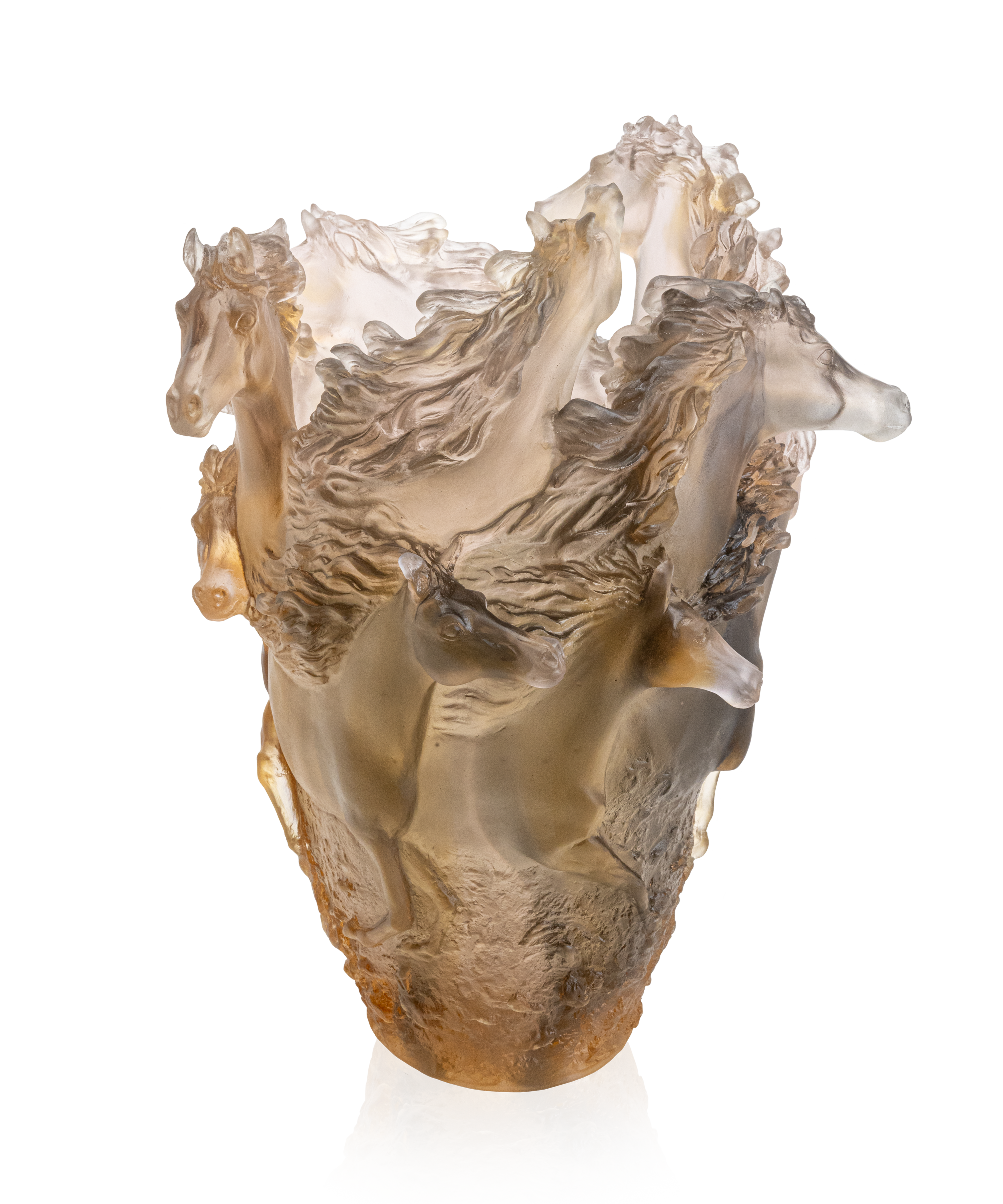 daum-univers-animalier-cavalcade-vase-brun-glac image 1