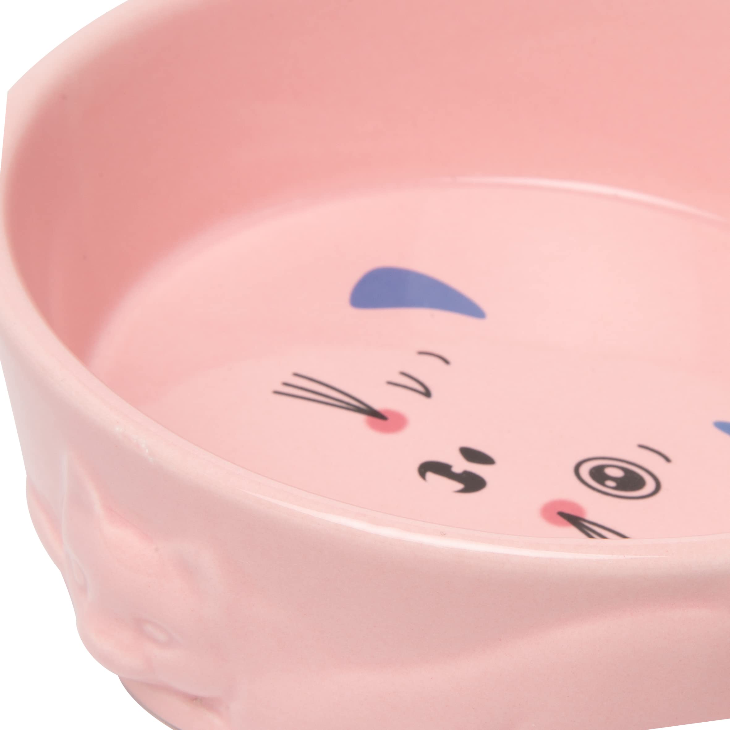 baroni-home-pet-bol-c-ramique-chat-rose-16x14x5-cm-acier image 3